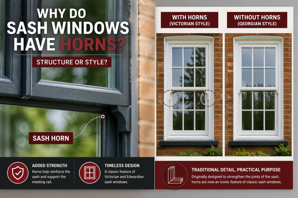 why sash windows have horns