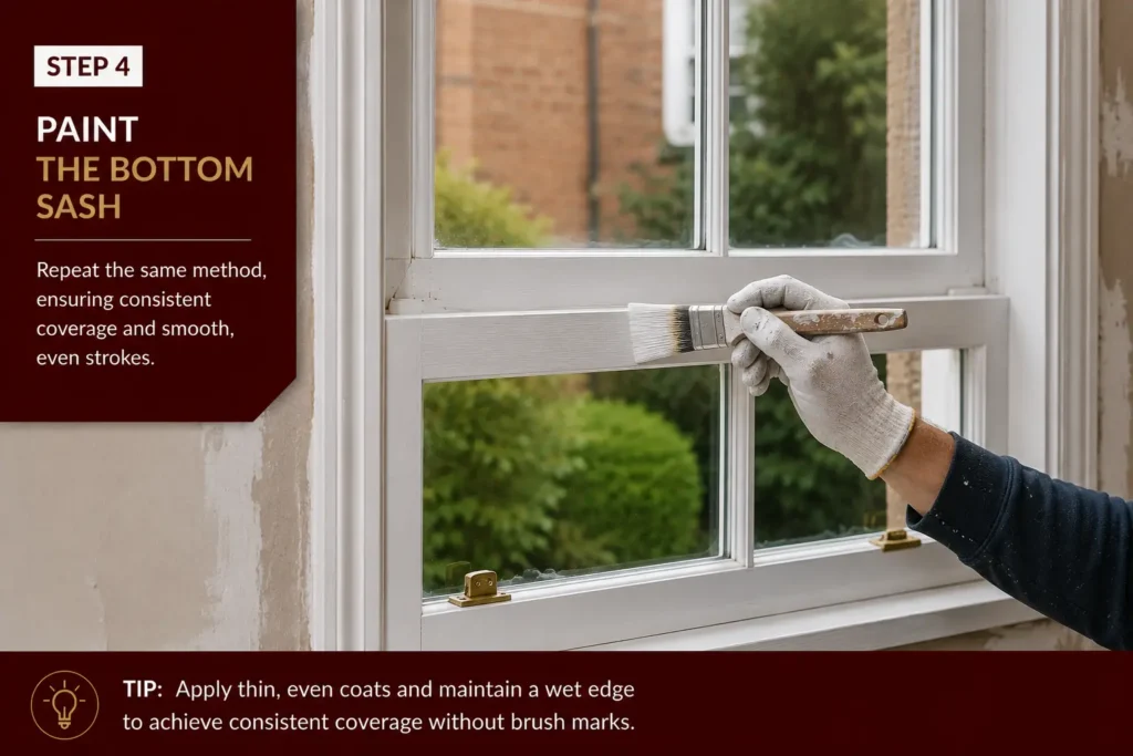 paint the bottom sash