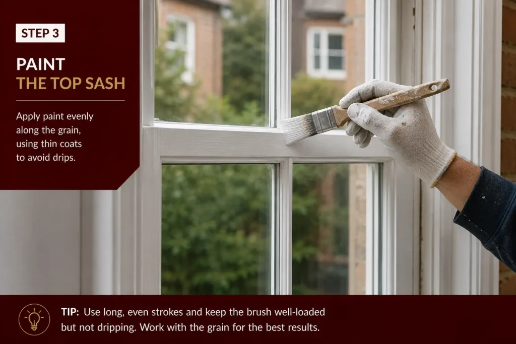 paint the top sash first